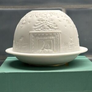 Bernardaud Lithophane Candle Votive Intaglio Limoges France Bisque Porcelain VTG